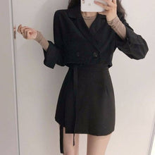 Load image into Gallery viewer, Thin selection] Fashion suit two-piece suit female 2019 summer new Korean version of the plaid thin coat + pants suit